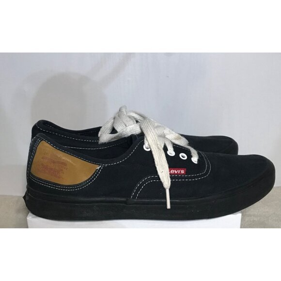 Levis Shoes Mens Dark Navy Canvas Comfort Sneakers Size 8.5 Lace-Up 51541940A - Picture 2 of 11